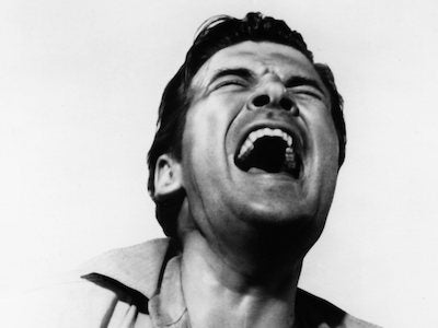 A man screaming