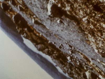 Upside down of a rocky landscape.