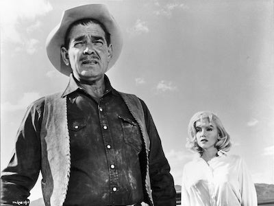 Actors Clark Gable and Marilyn Monroe.