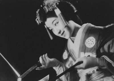 A woman in traditional Japanese dress.