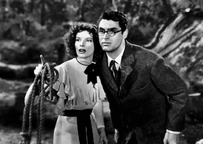 Katharine Hepburn and Cary Grant.