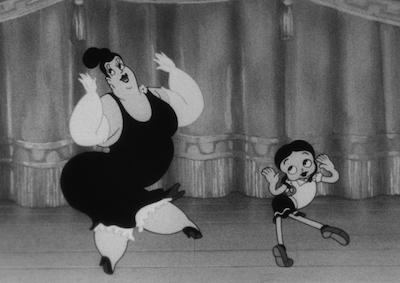 A cartoon girl and opera singing dancing on stage.