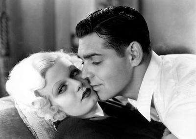 Jean Harlow and Clark Gable cheek to cheek.