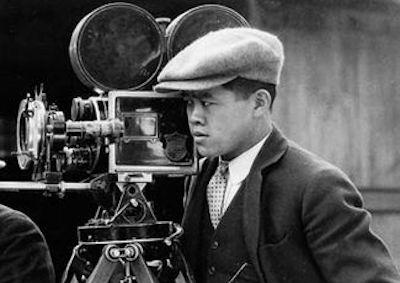 James Wong Howe and a movie camera