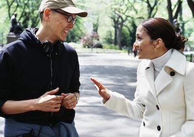 Filmmaker Wayne Wang and actor Jennifer Lopez.