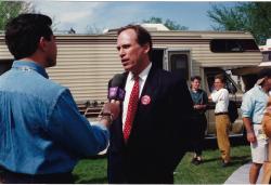 In the Life host Garrett Glaser (left) interviews lawyer Thomas Stoddard. March on Washington. Ep. 207. 1993. Credit: Charles Ignacio.