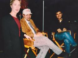 Left to right: In the Life host Katherine Linton, executive producer John Scagliotti and producer Charles Ignacio on set. 1996. Credit: John Catania.