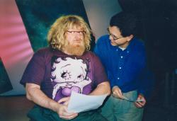 Comedy writer Bruce Vilanch (left) with In the Life producer Charles Ignacio. Ep. 806. 1999. Credit: John Catania.