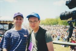 In the Life producers John Catania (left) and Charles Ignacio at the Millenium March for LGBT rights in Washington, D.C. 2000.