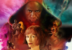 Idris Elba and Tilda Swinton on a theatrical release movie poster
